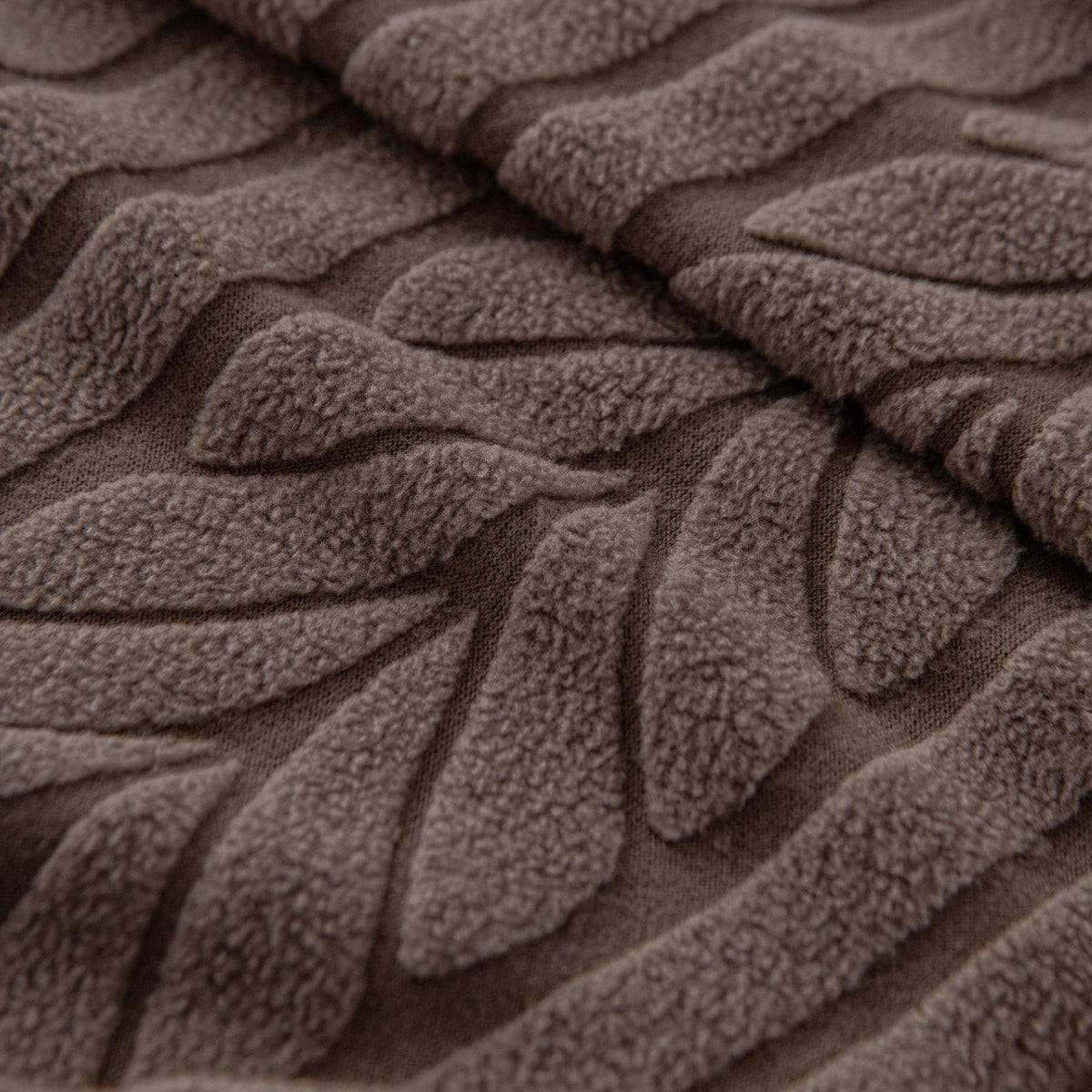 Plush Fleece Sofa Slipcover with 3D Wheat Pattern, Cozy High-Stretch Couch Cover