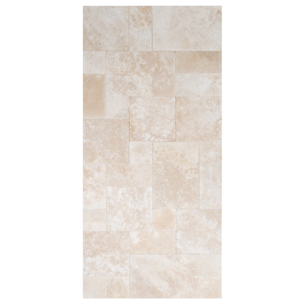 Denizli Beige Antique Pattern Travertine Tile - Full Truckload