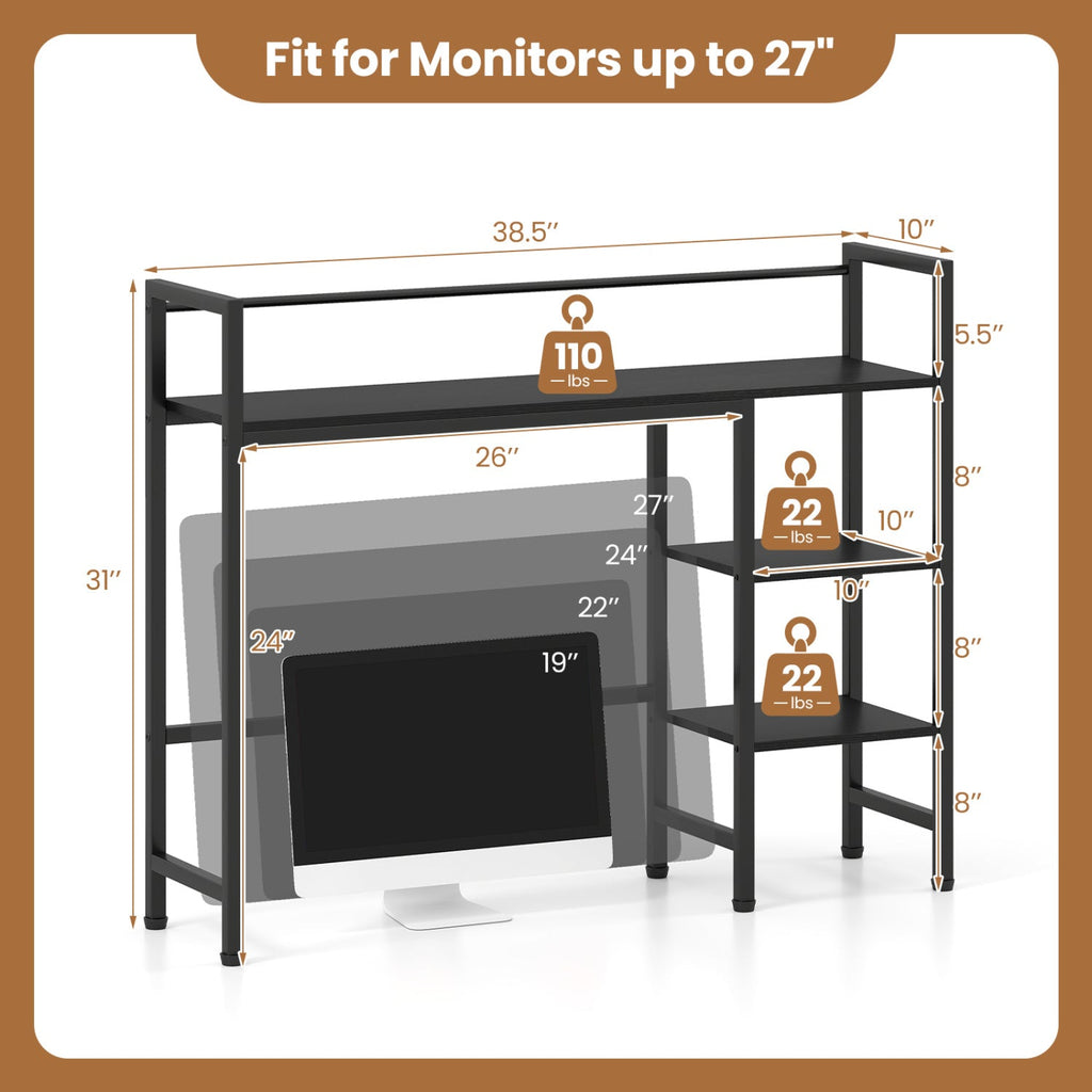Desktop Bookshelf 38.5" with Storage Display Rack