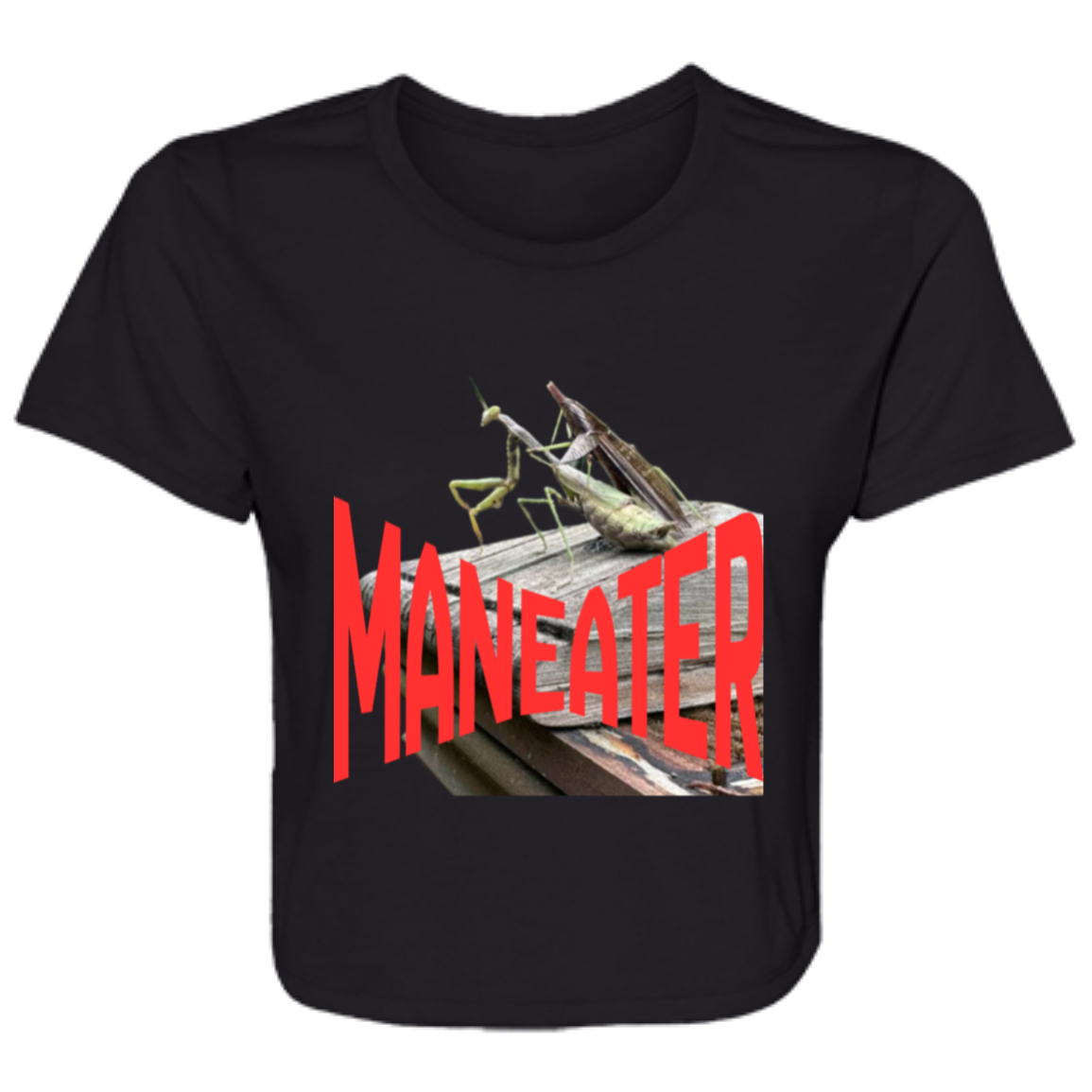 MANEATER Ladies Flowy Cropped Tee