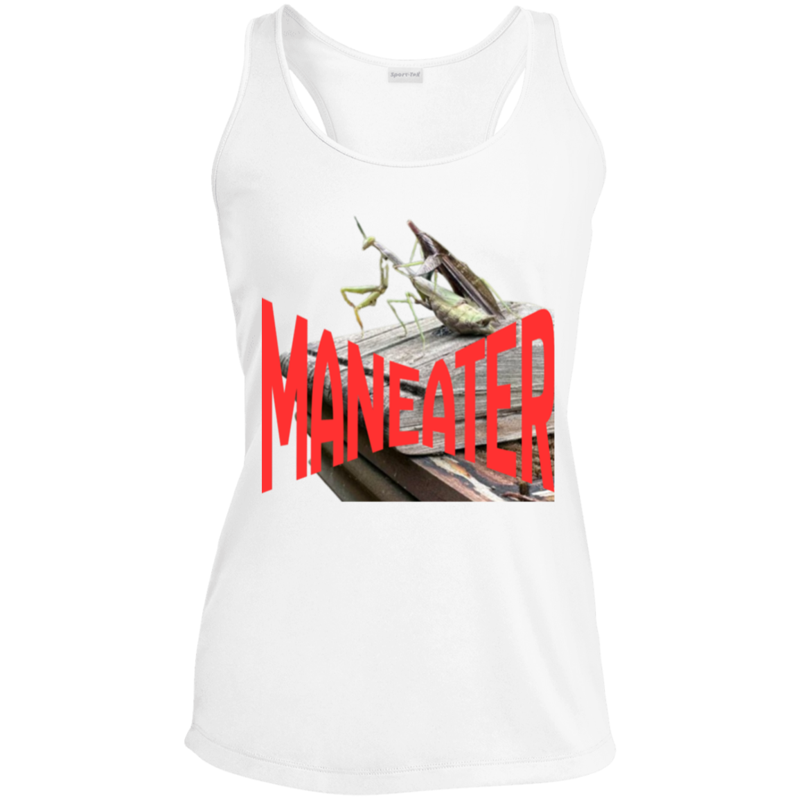 MANEATER Sport-Tek Ladies Performance Racerback Tank