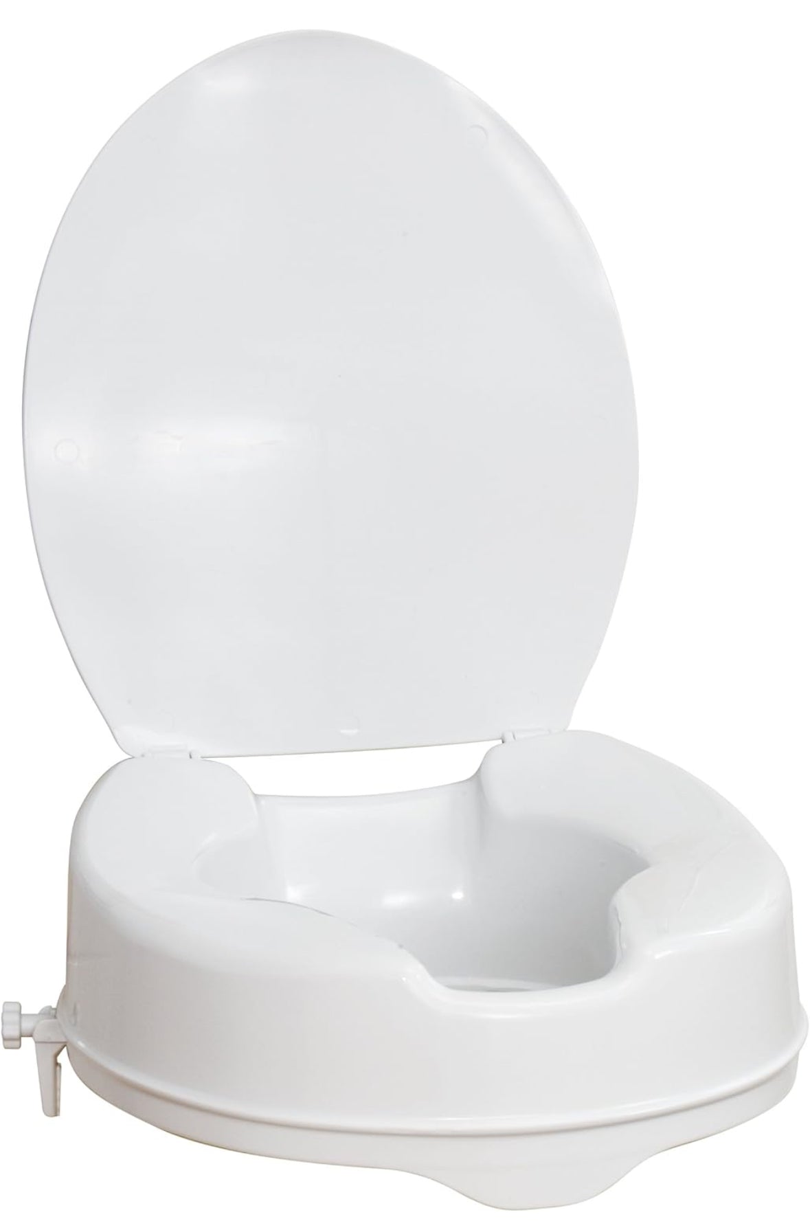 Drive Medical 770-626 AquaSense Raised Toilet Seat with Lid, Standard Seat, White