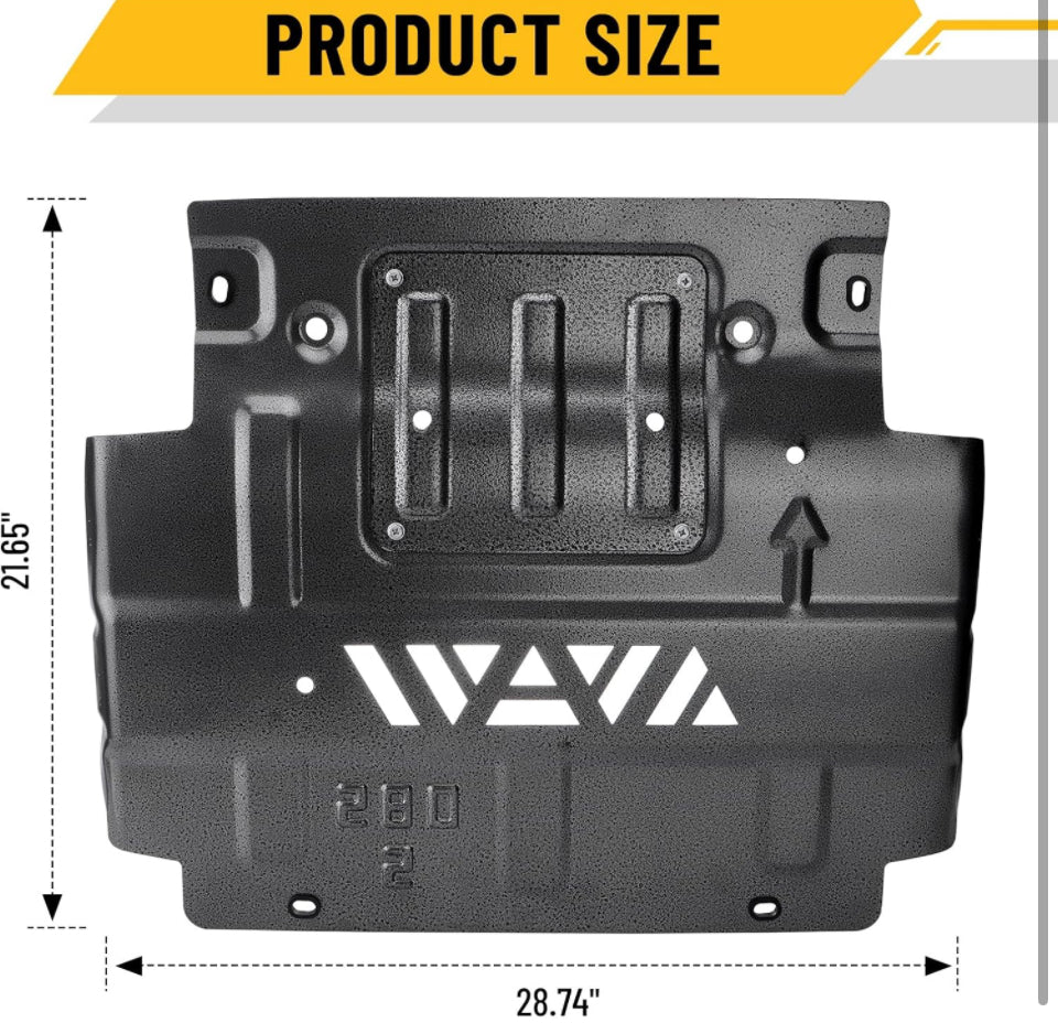 Racewill Lower Front Splash Shield Black Engine Splash Guard FL3Z-5D032-D Compatible with 2018-2022 Ford F-150 (Replacement for Vehicles with Factory-
