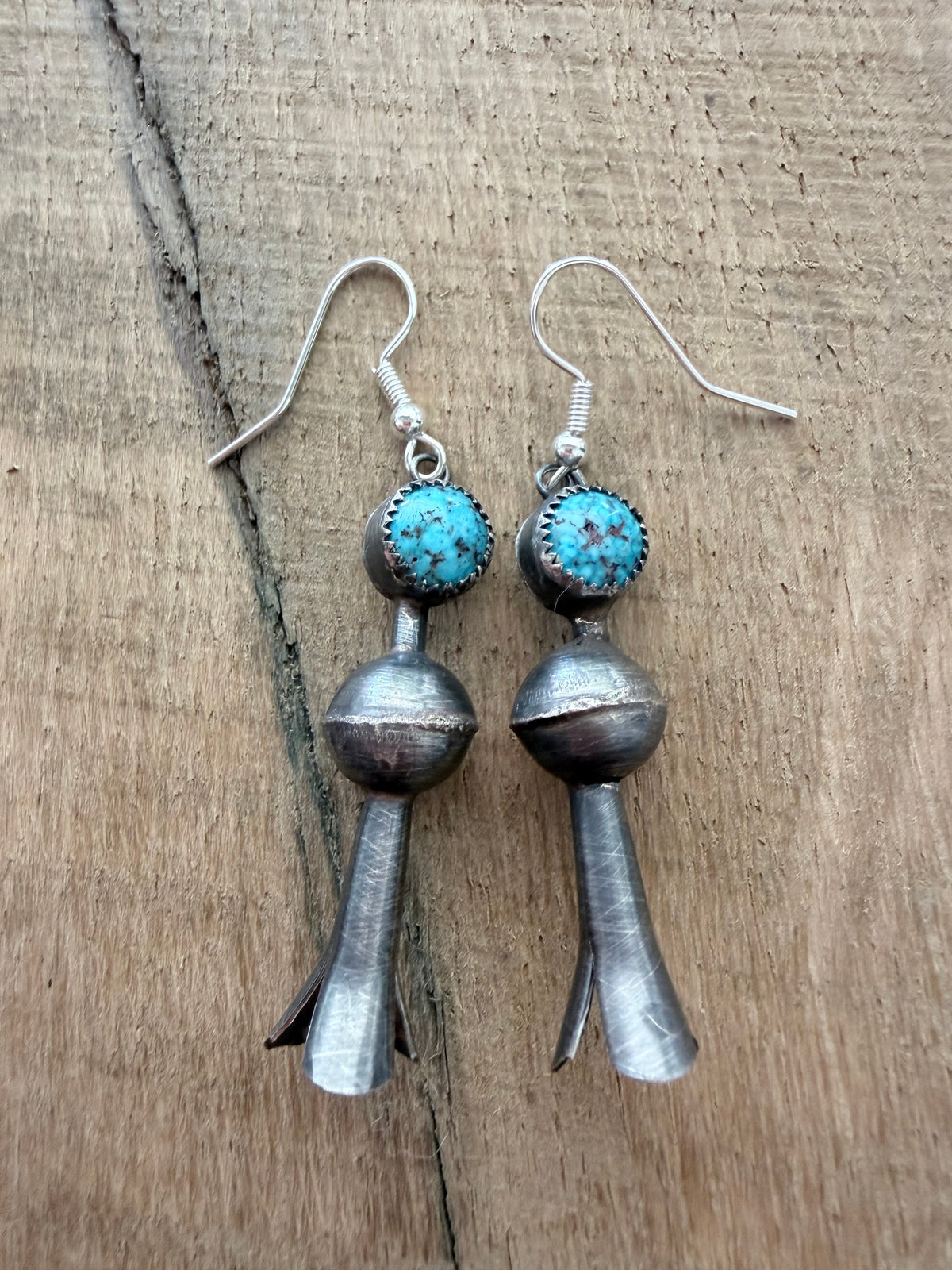 Squash Blossom Dangle Earrings Native Made