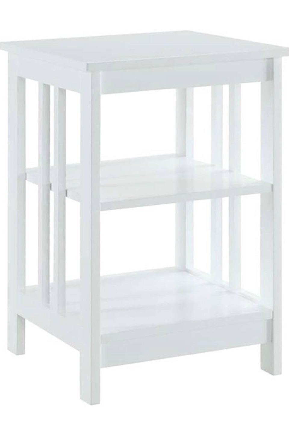 Open box Convenience Concepts Mission End Table with Shelves, White