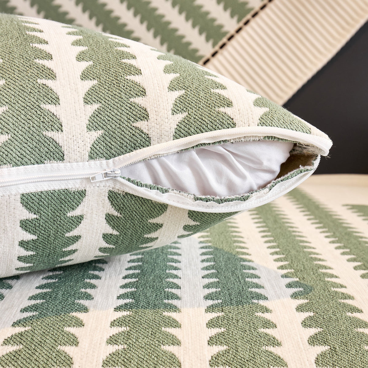 Vertical Stripes Sectional Sofa Cover Slipcover - Non-Slip, Fits L-Shape Couches
