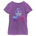 Girl's Disney Elsa Two Tone Gradient Portrait T-Shirt