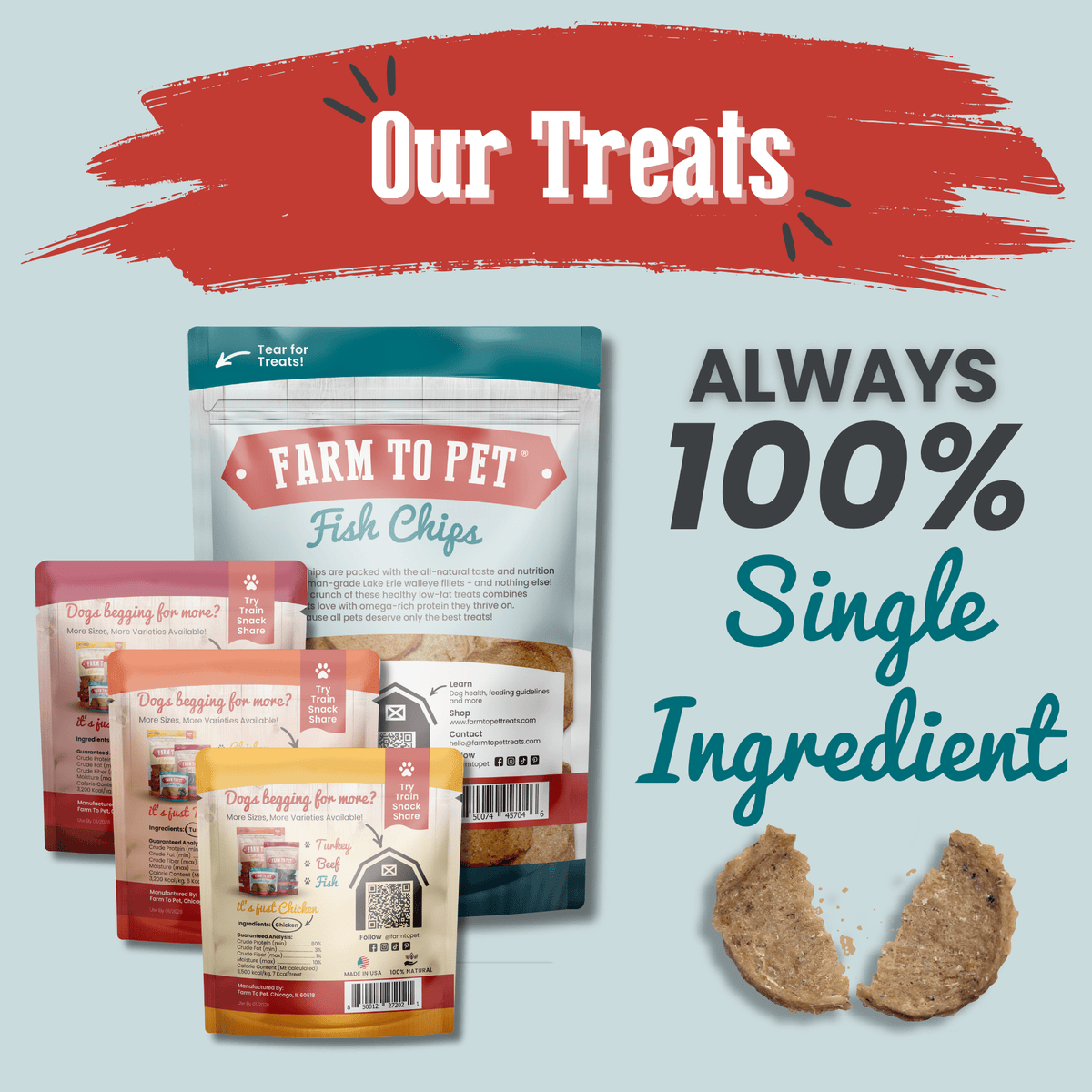 Puppy Packs 'n Snacks Dog Treat Starter Pack | Single-Ingredient Training Treats