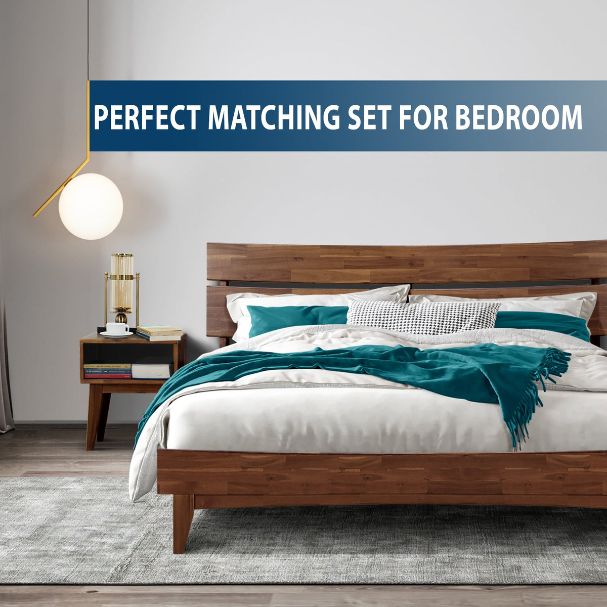 Aurora Solid Wood Bed Frame