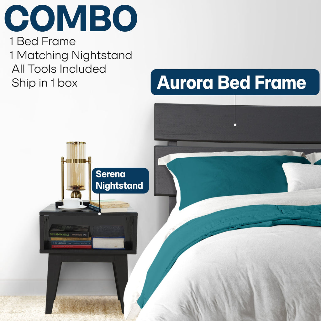 Aurora Solid Wood Bed Frame