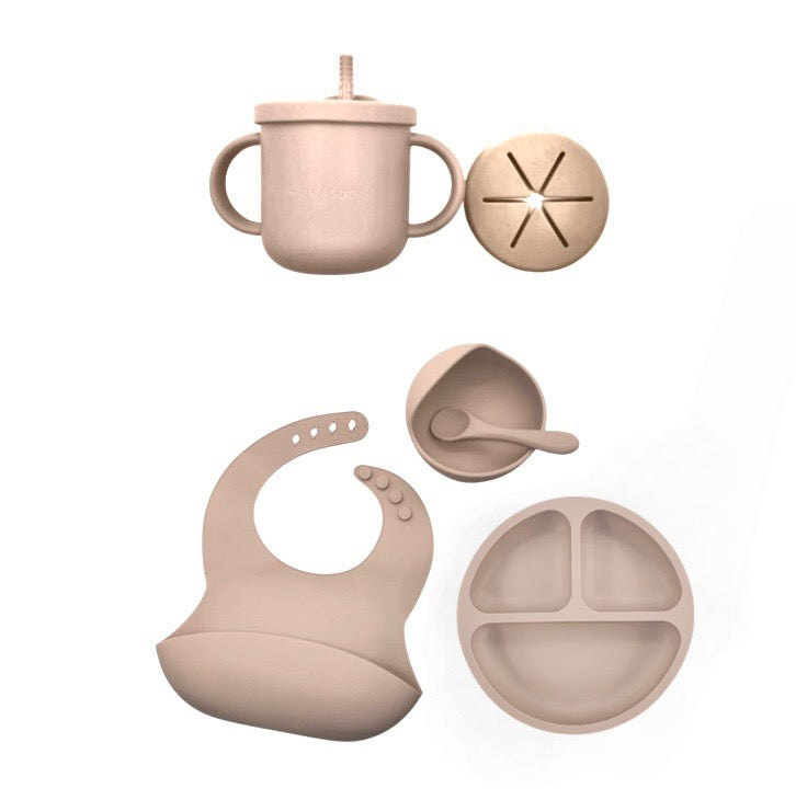 HeyPeacock Baby and Toddler Feeding Sets, Food-Grade Silicone (Sage)