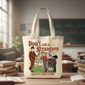 Don't Talk to Strangers Safety Education Tote Bag, Retro Funny Gift Shopper