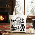 Respect The Local Cryptid Squad Canvas Canvas Tote Bag, Funny Bigfoot Alien Mothman Meme Gift Shopper
