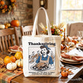Thanksgiving Family Dysfunction Retro Tote Bag, Funny Holiday Humor Gift Shopper for Sarcastic Families
