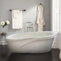 Fossil White Limestone Sloped Bathtub Hand-carved from Solid Marble Block (W)40" (L)80" (H)24" Polished