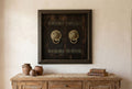 Framed Antique Lion Head Door Pulls