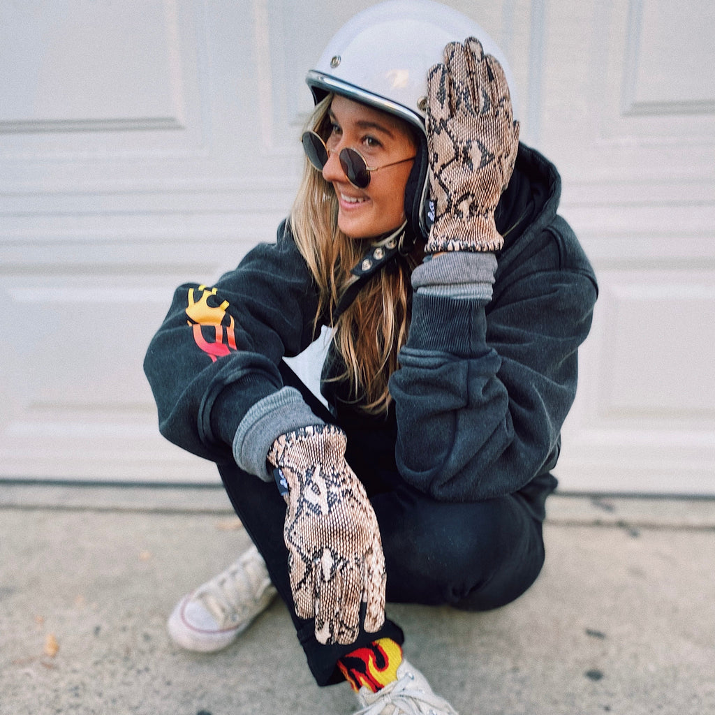 Snakeprint Motorcycle Gloves