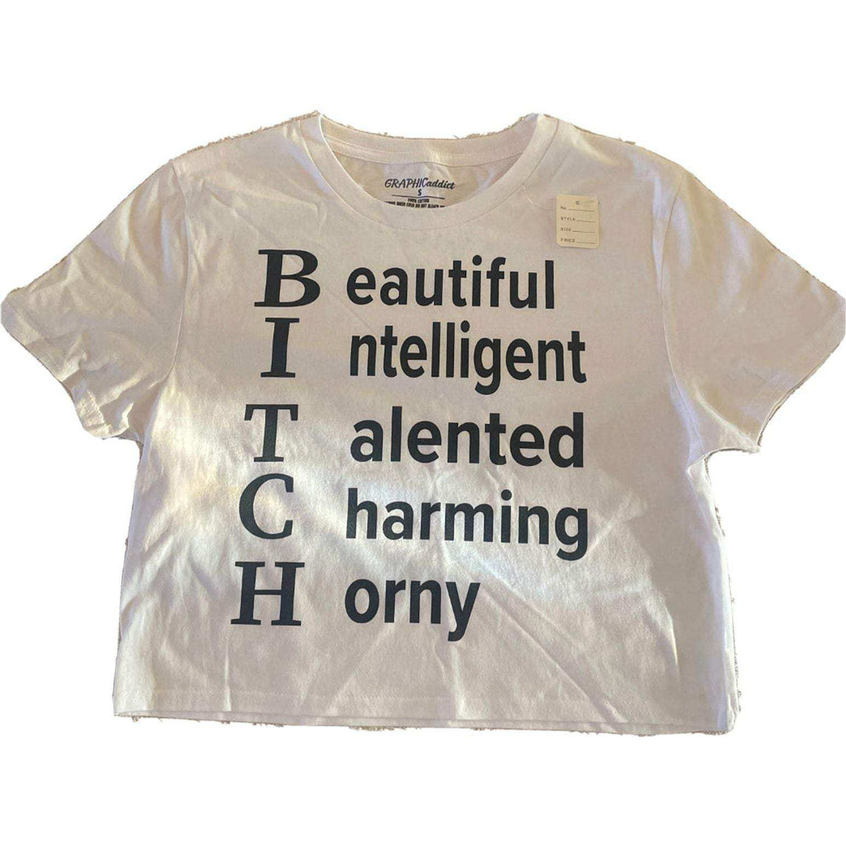 Beautiful Intelligent Talented Charming Horny Low Cut Tshirt