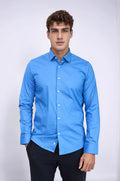 Blue Slim Fit Men's Shirt | Wessi