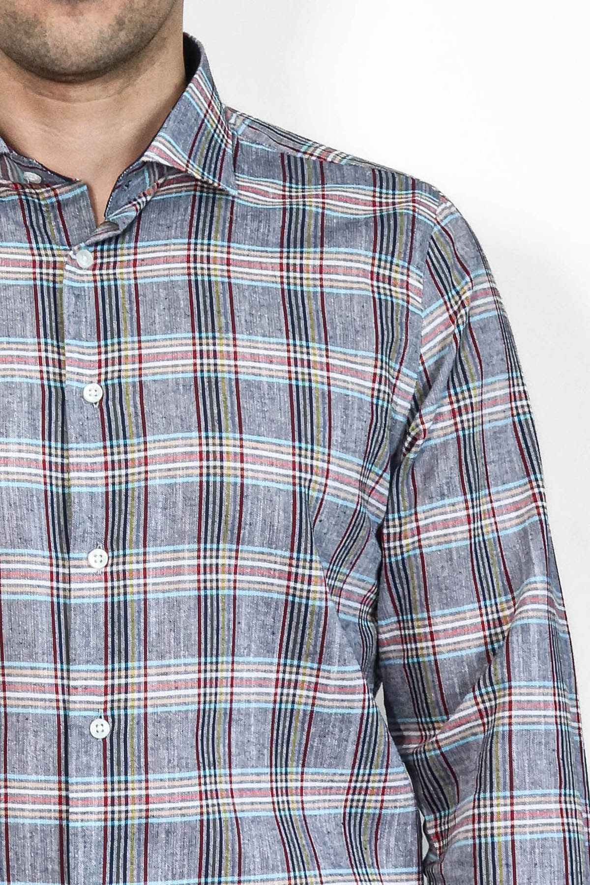 Casual Blue Plaid Shirt - Wessi