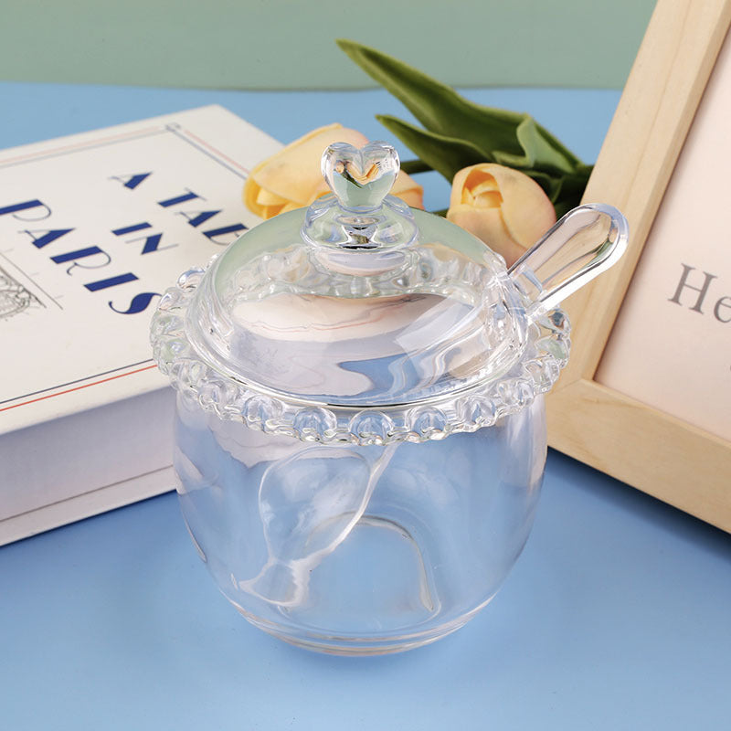 Glass Sugar Jar with Spoon