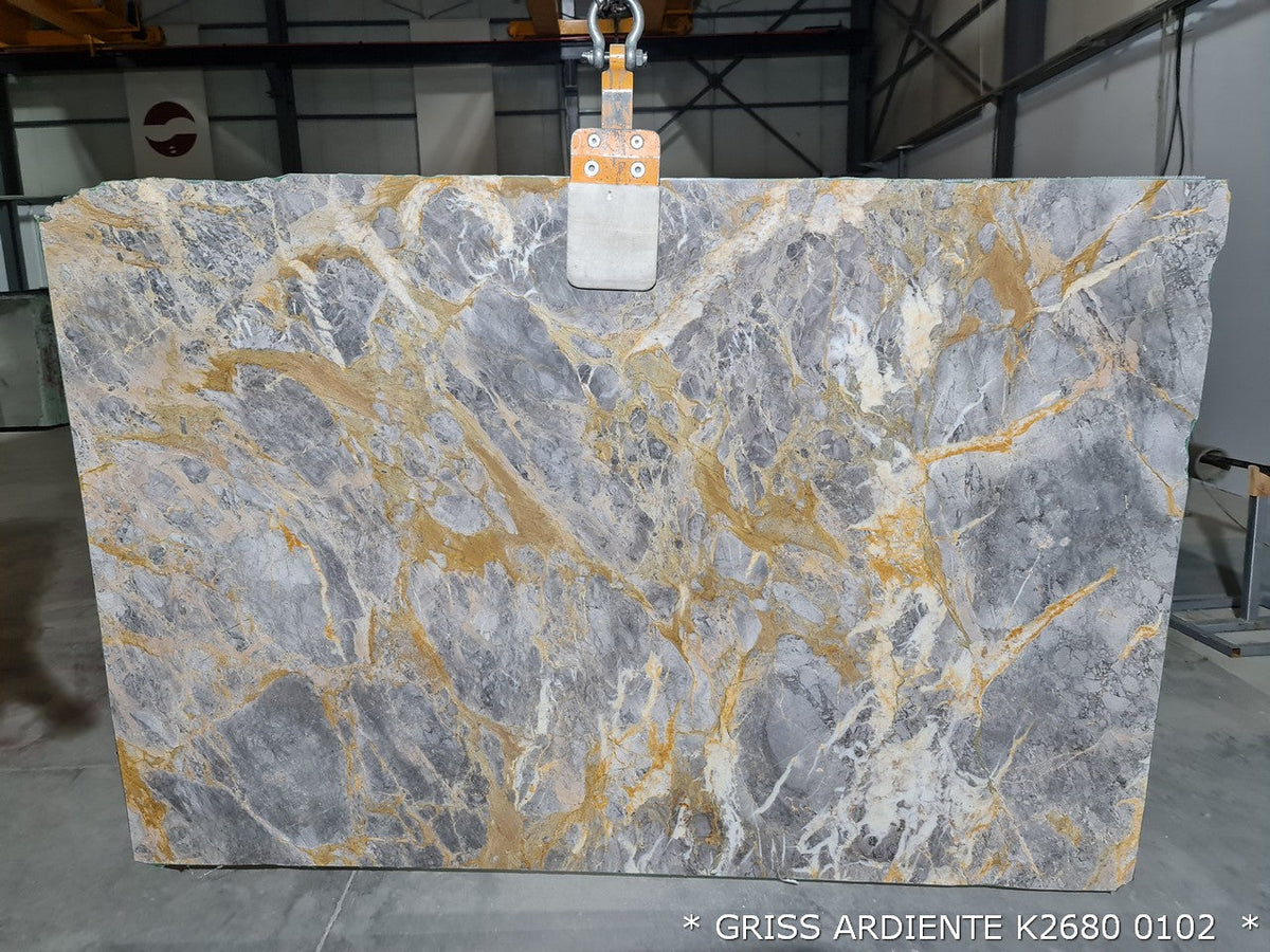 Gris Ardiente Gray Bookmatching Marble Slabs Polished - Full Truckload