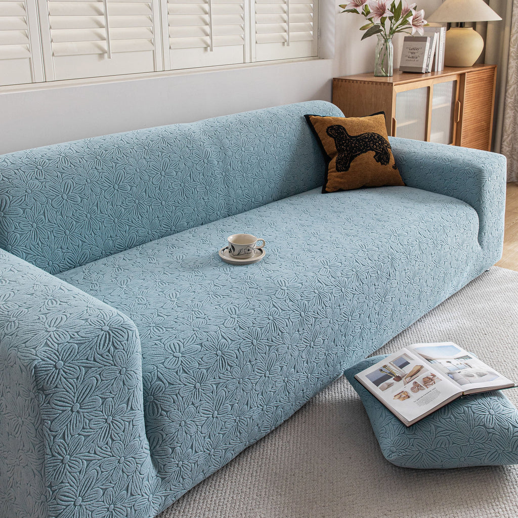 High Elastic Floral Couch Slipcover, Jacquard Stretch Non-Slip Furniture Protector