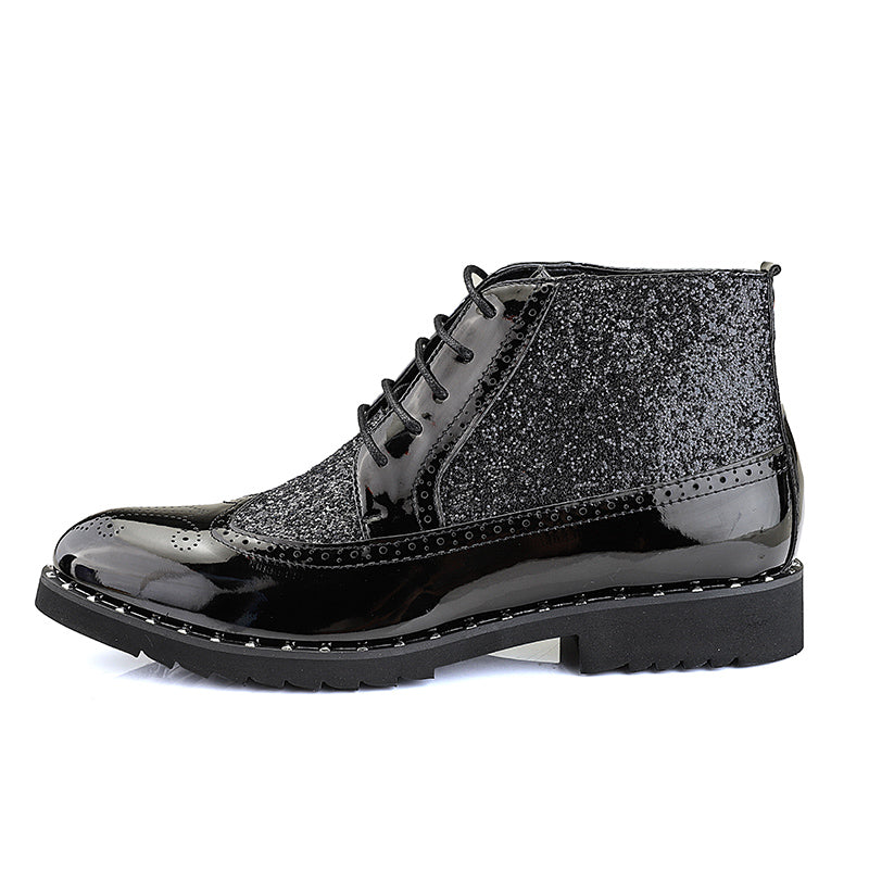 Boots Gold Wedding Dress Shoes Men's
