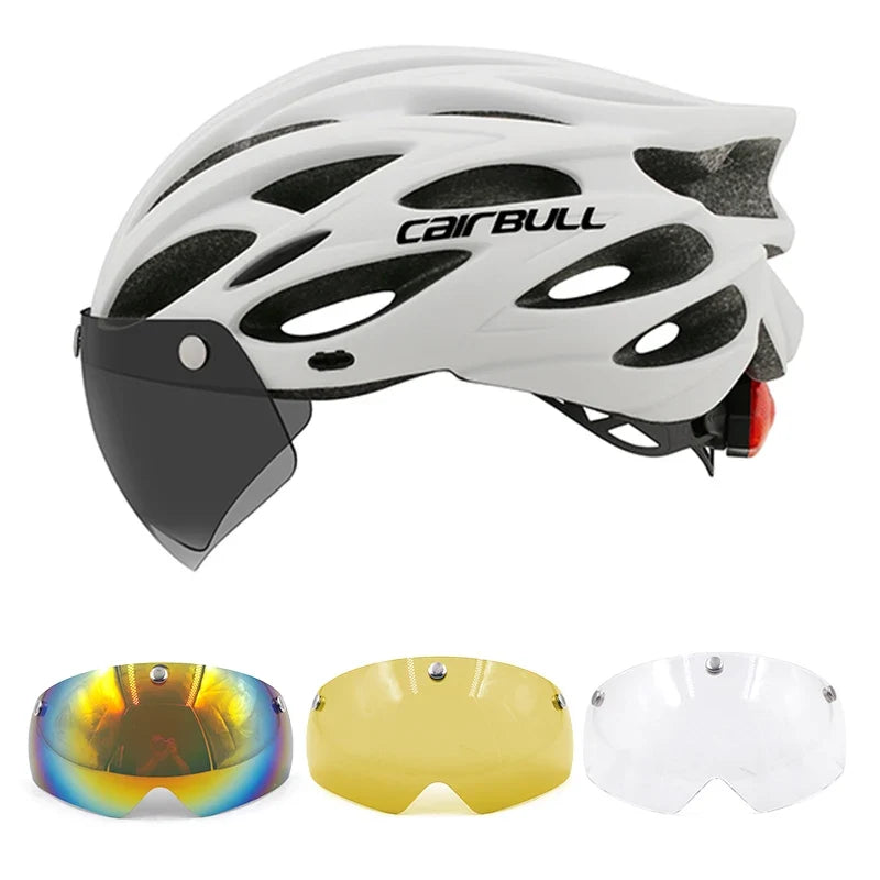 Visored Bike Helmet with LED Light