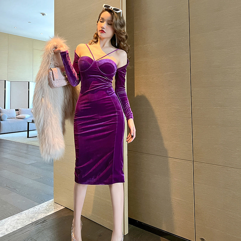 Valve Dress Solid Wrap Chest Women's