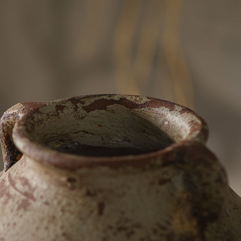 Antique-Style Rustic  Vase with Double Handles