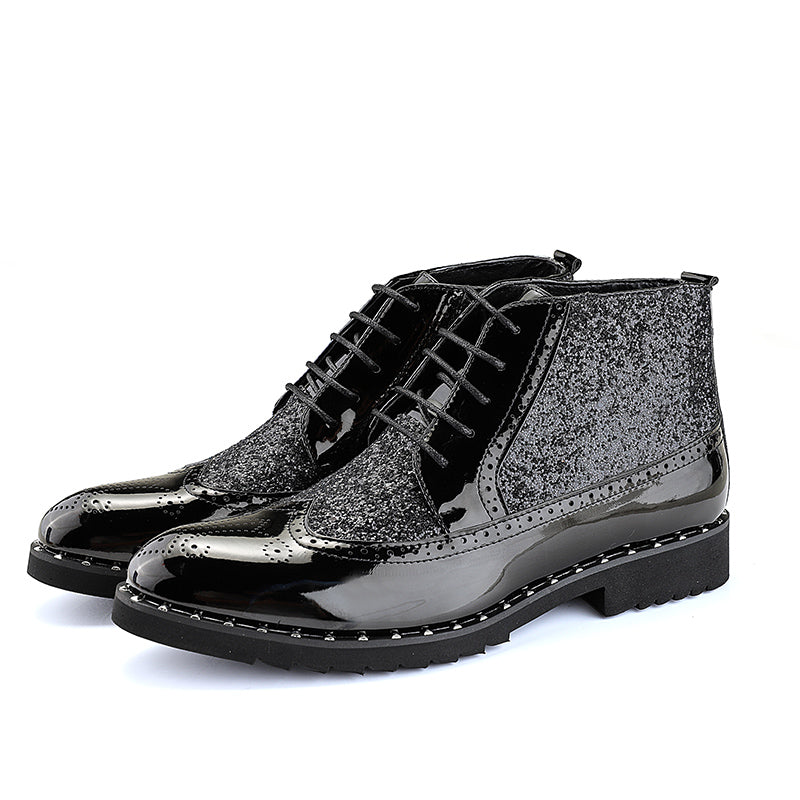 Boots Gold Wedding Dress Shoes Men's
