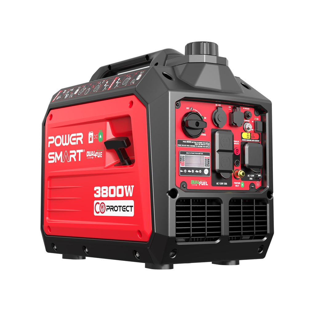 3800W/3500W Gas/Propane Dual Fuel Inverter Generator w/ CO Alert HB5040DC