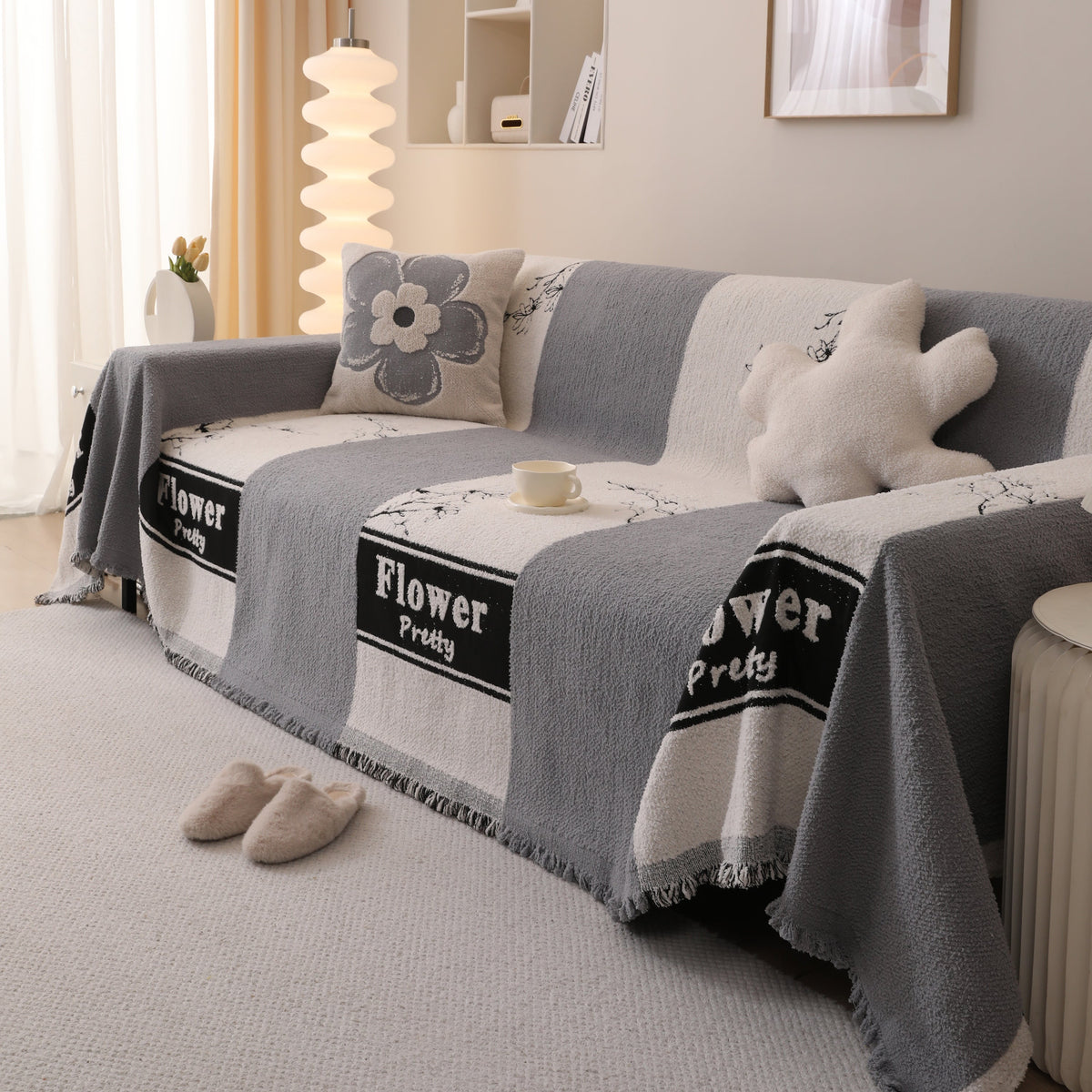 Luxury Cozy Cotton Sofa Blanket Cover Furniture Slipcovers for Most Shape Sofas