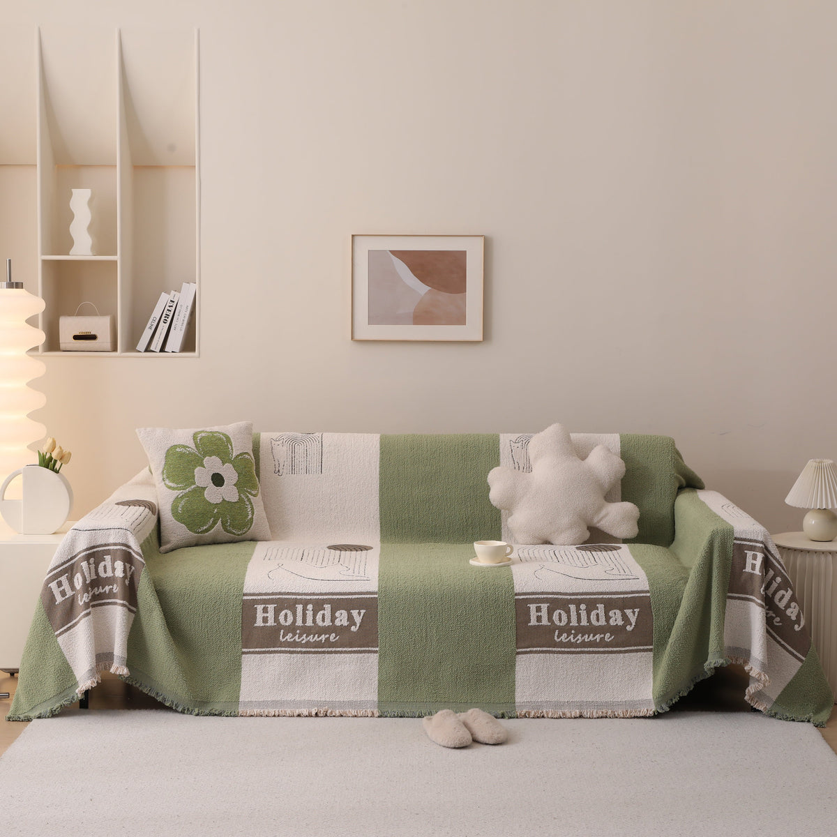Luxury Cozy Cotton Sofa Blanket Cover Furniture Slipcovers for Most Shape Sofas