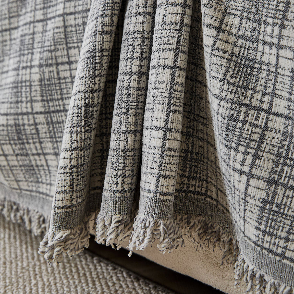 Textured Plaid Couch Throw Cover, Modern Decorative Sectional Furniture Covers