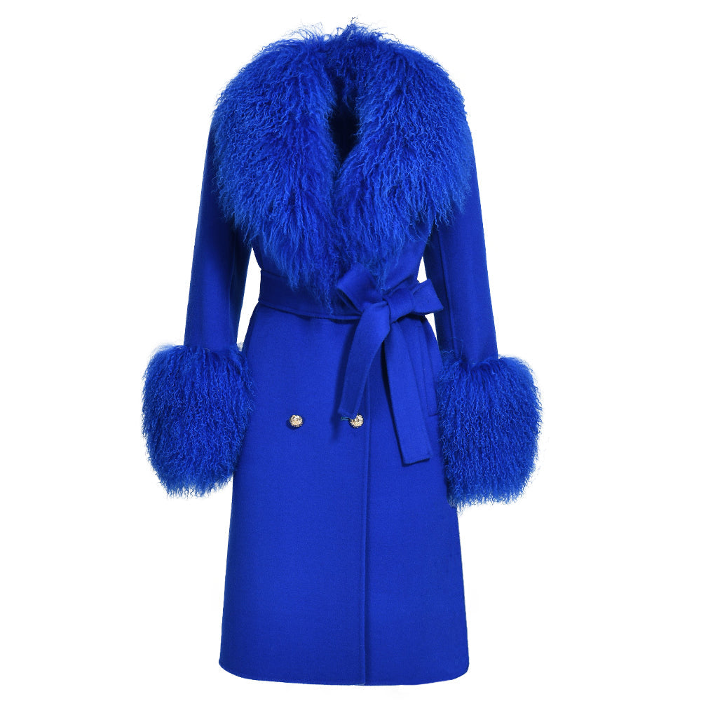 Cashmere Coat with Mongolian Sheep Fur