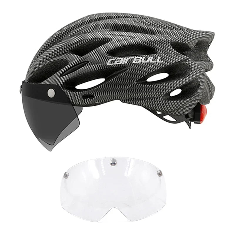 Visored Bike Helmet with LED Light