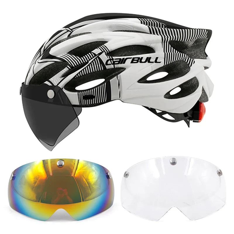 Visored Bike Helmet with LED Light