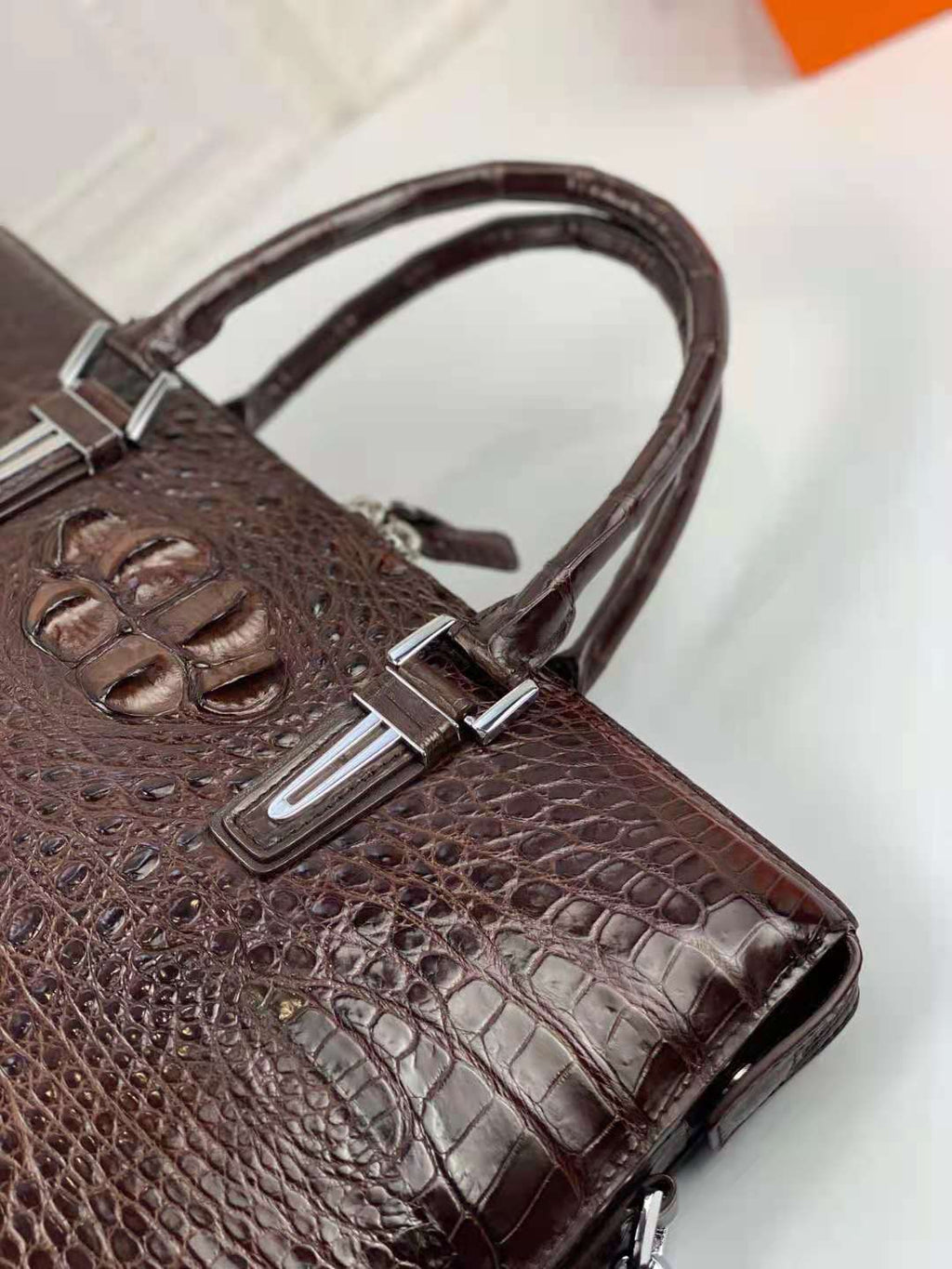 Crocodile Business Bags Crocodile Bone Skin Briefcase Men's