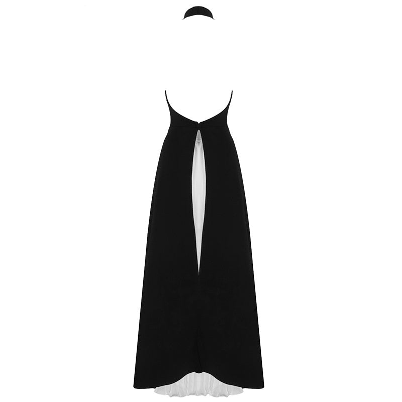 C2247 Backless sleeveless O-neck pleated Women's  Dress