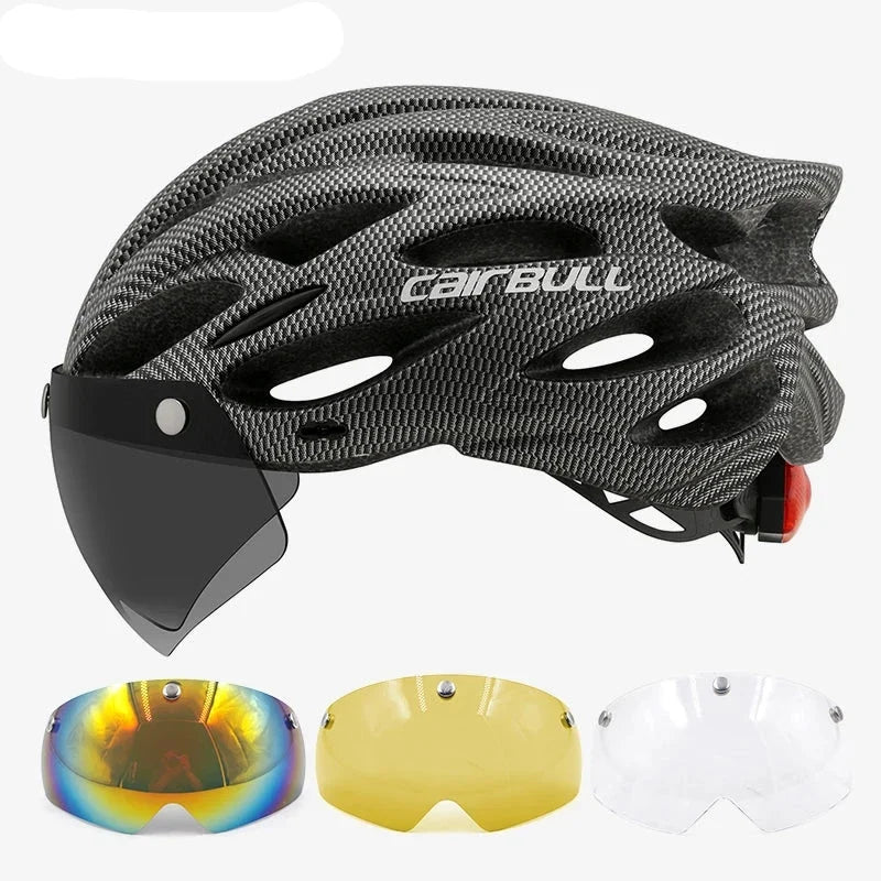 Visored Bike Helmet with LED Light