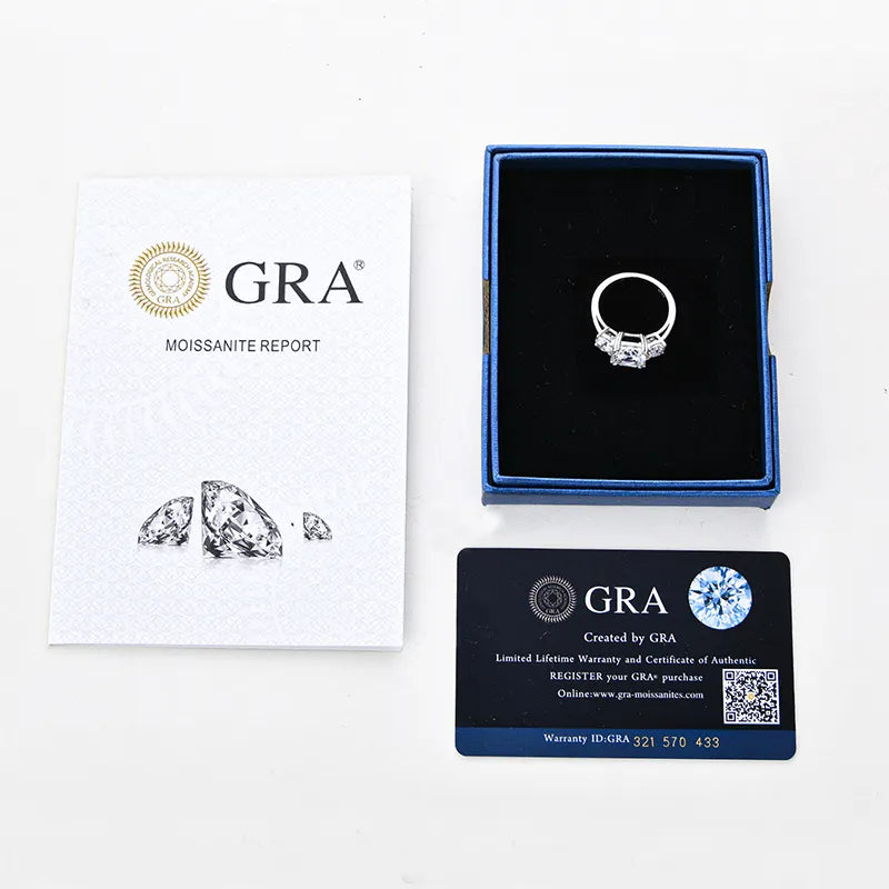3.5 Carat Sparkala™ Three-Stone Ring (Platinum over Fine Sterling Silver)