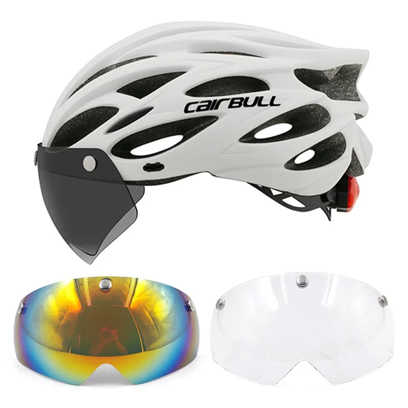 Visored Bike Helmet with LED Light