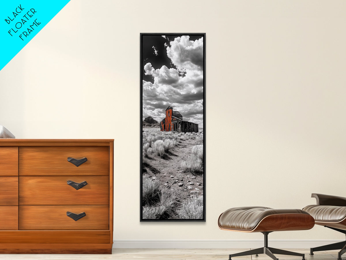 Abandoned Barn, Desert Mood, Old West Vibes, Rustic Autumn Scene, Canvas Print, Farmhouse Wall Decor, Entryway Art