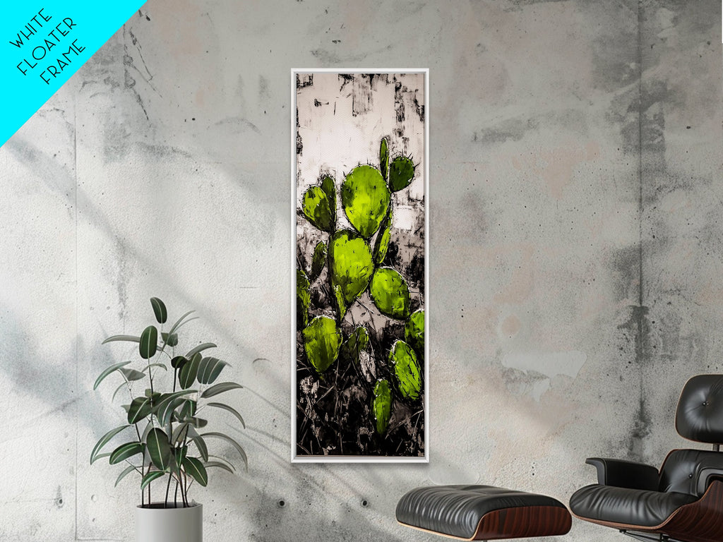 Distressed Canvas Print Cactus art southwest wall art desert landscape painting guest room art warm decor