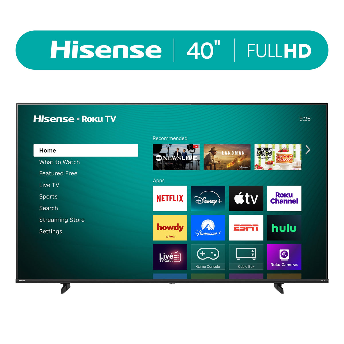 40" 1080P TV Led-Backlit LCD TV 40H4030F1, 1 Pack