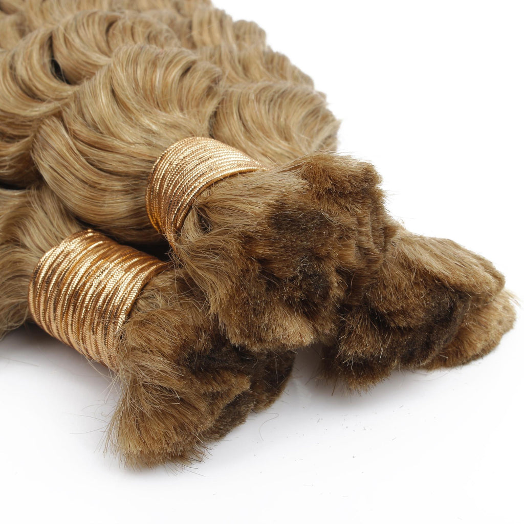 Honey Blonde Deep Wave 27 Bulk 100% Human Braiding Hair