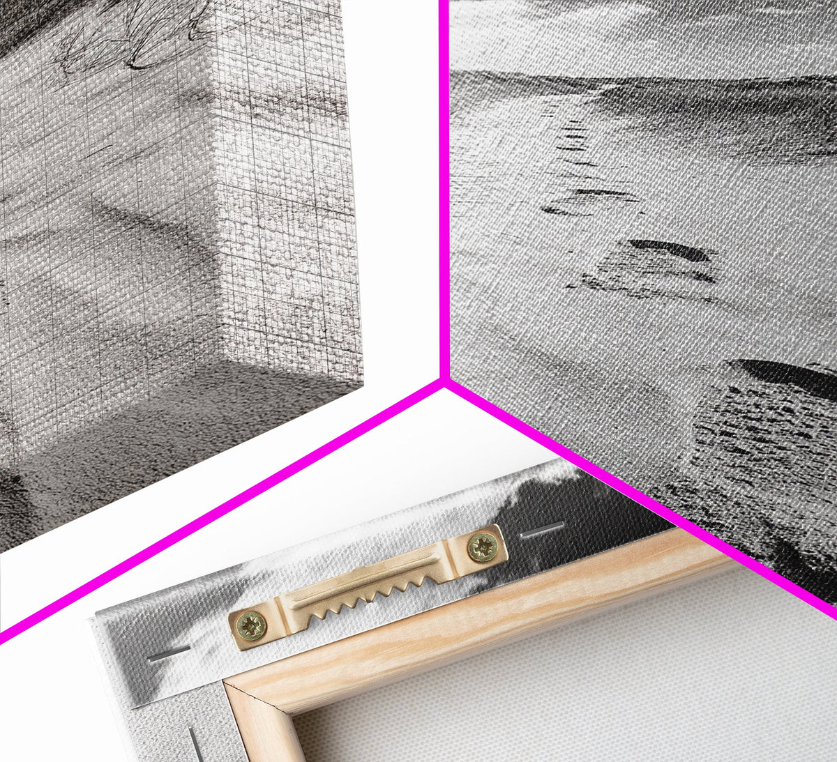 Desert Footprints Path, Dune Art, Wanderlust Vibes, Monochrome Landscape, Framed Canvas Print, Bedroom Wall Decor, Minimalist Travel