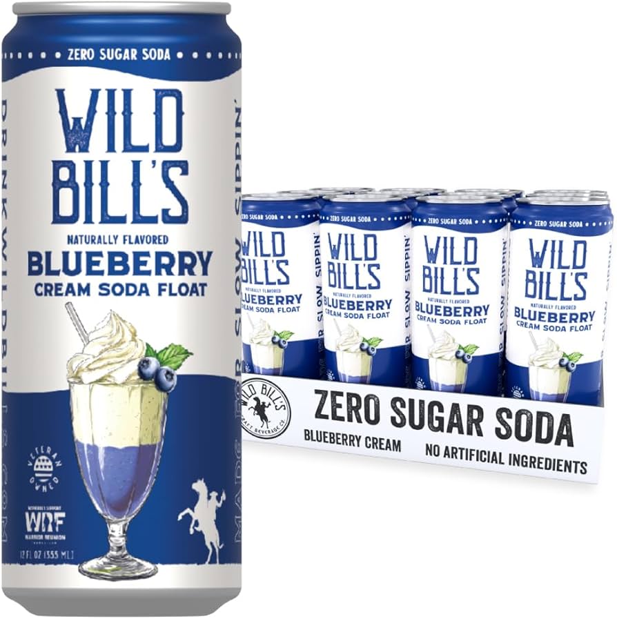 Wild Bill’s Zero Sugar Blueberry Cream Soda Float (12oz) 12-Pack